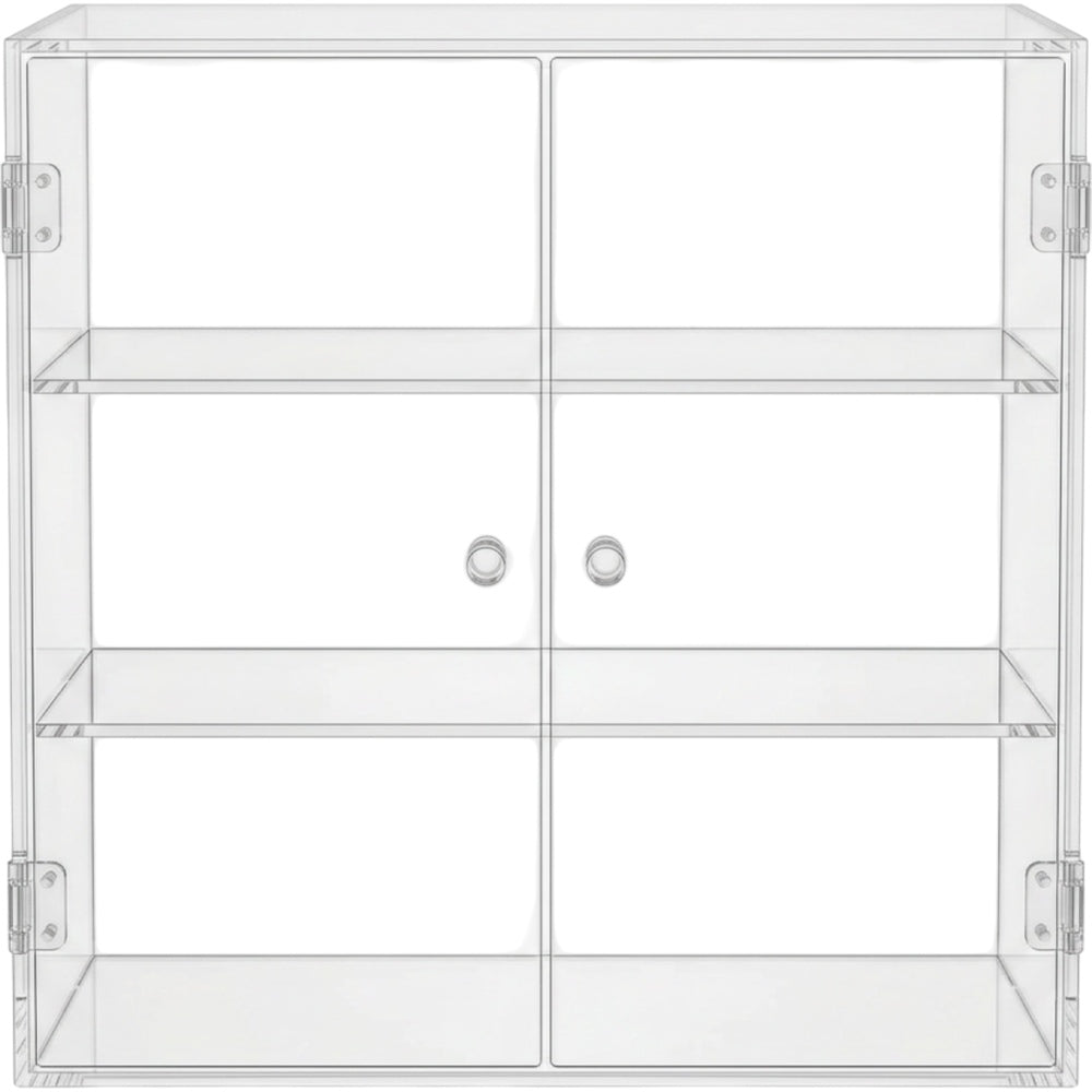 Zwms Clear Acrylic Double-Door Cosmetic Cabinet with 3 Shelves - Product view