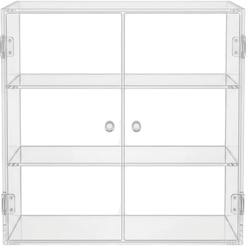 Zwms Clear Acrylic Double-Door Cosmetic Cabinet with 3 Shelves - Product view