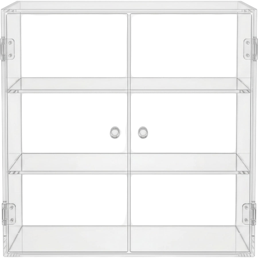 Zwms Clear Acrylic Double-Door Cosmetic Cabinet with 3 Shelves