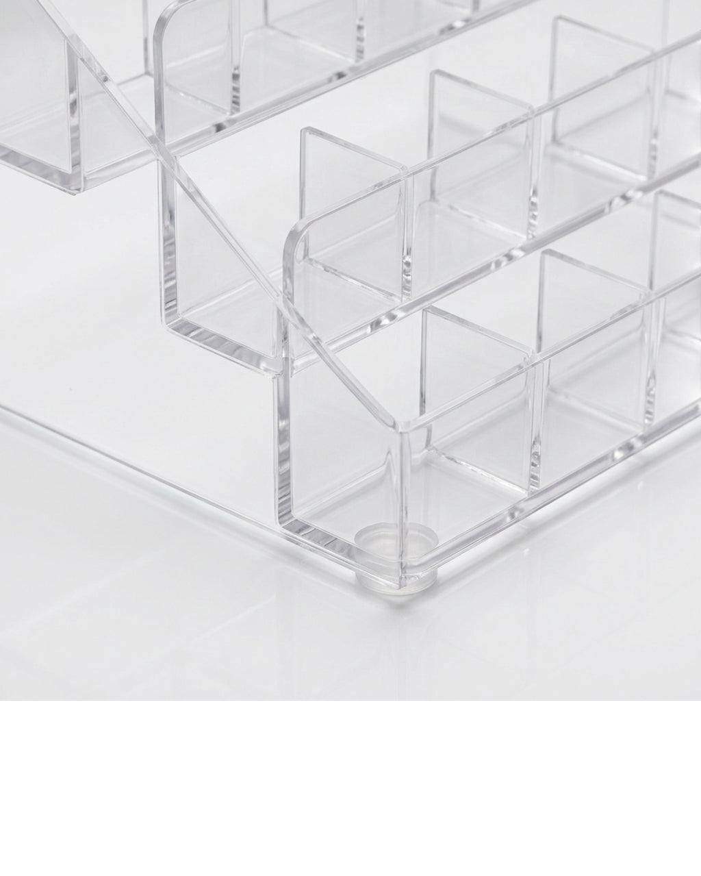 Zwms Clear Acrylic Tiered Cosmetic Stand with 24 Slots - Detail view