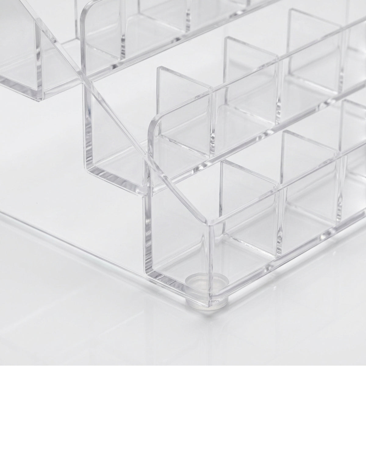 Zwms Clear Acrylic Tiered Cosmetic Stand with 24 Slots - Detail view
