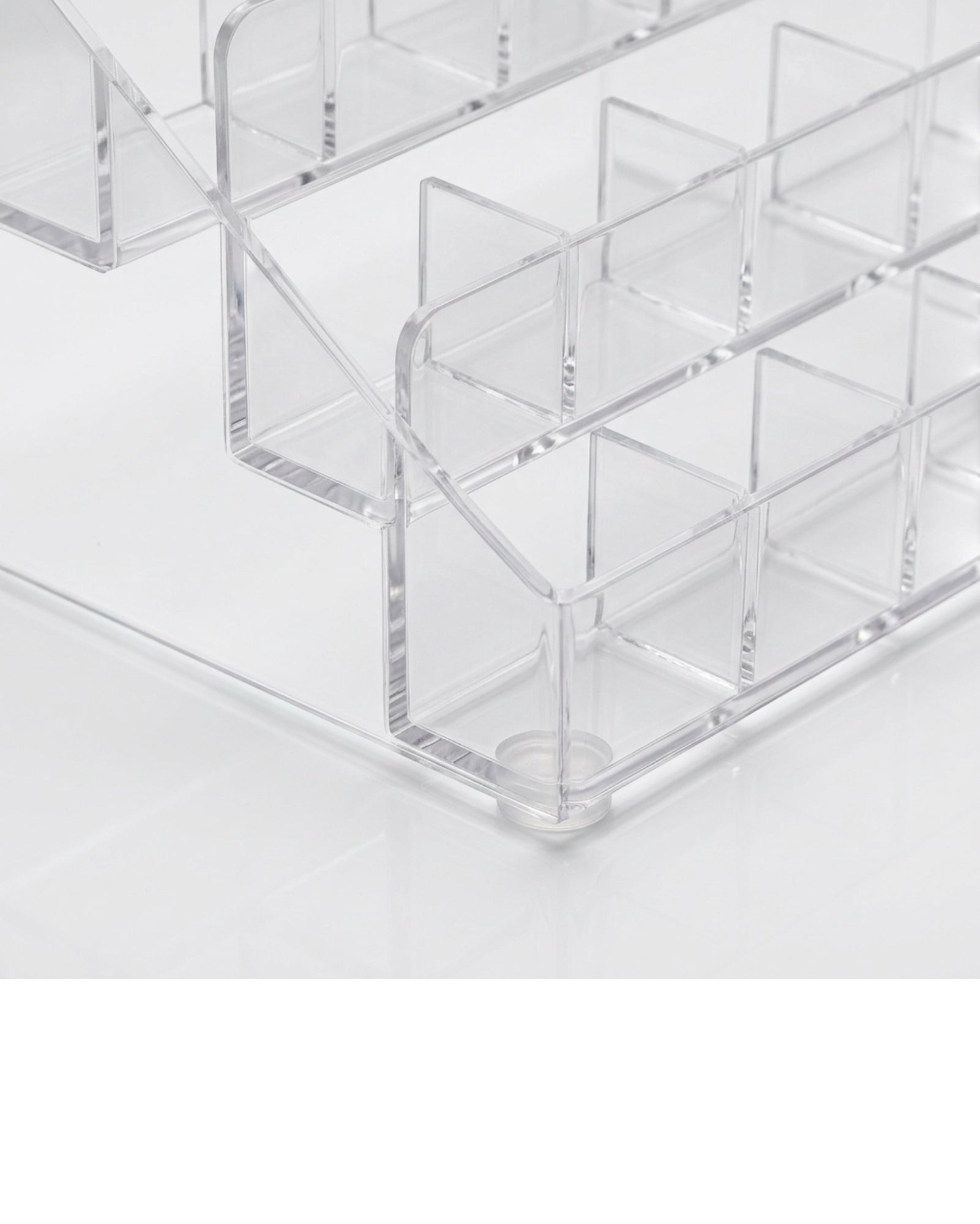 Zwms Clear Acrylic Tiered Cosmetic Stand with 24 Slots - Detail view