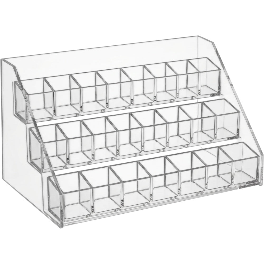 Zwms Clear Acrylic Tiered Cosmetic Stand with 24 Slots - Product view